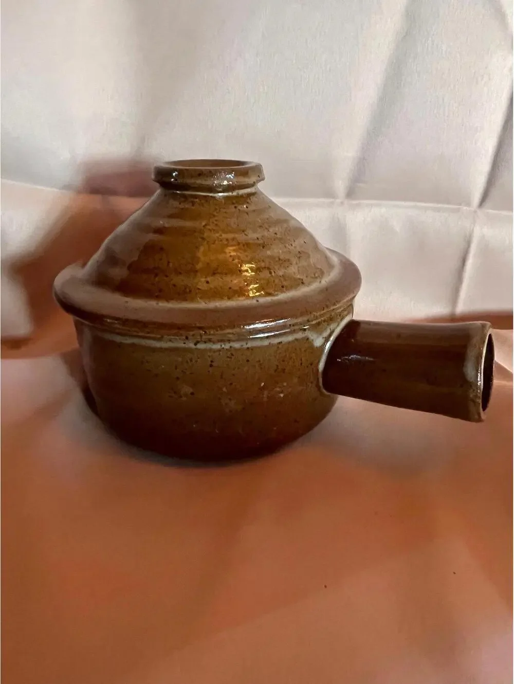 Vintage Ceramic Stoneware Pottery Small Casserole Soup Dish Earthy Small Pot
